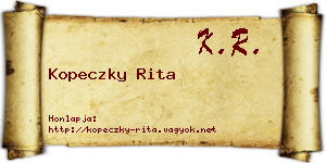 Kopeczky Rita névjegykártya