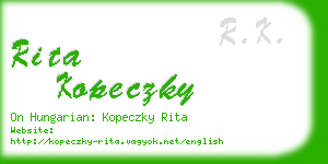 rita kopeczky business card